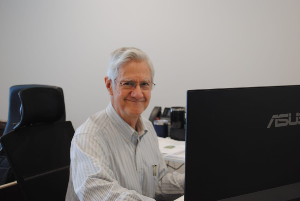 Team member at a workstation