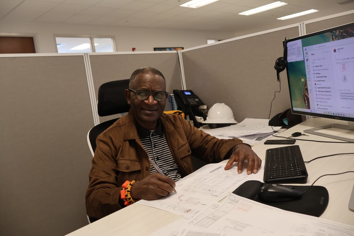 Team member working at the HBC office